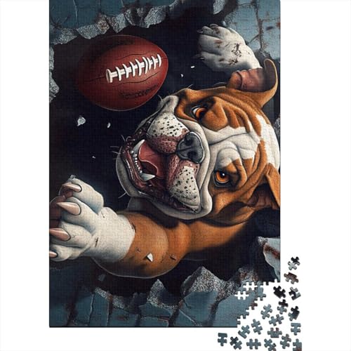 Holzpuzzle 300 Teile Bulldogge Holzpuzzle Lernpuzzle Spielzeug für Jungen und Mädchen Weihnachts- und Geburtstagsgeschenk 300 Teile (40x28cm) von WXMMoney