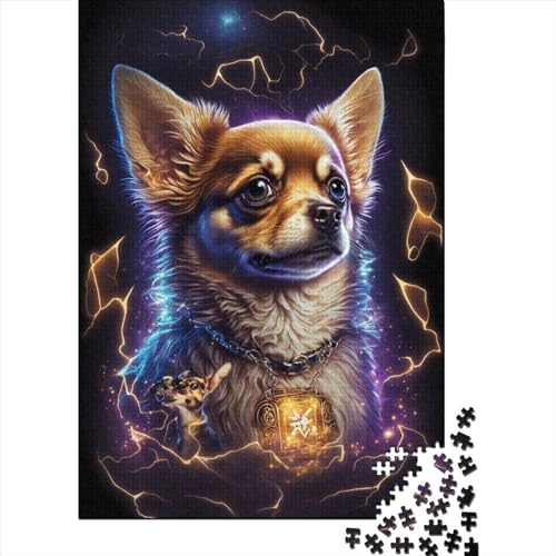 Holzpuzzle 300 Teile Chihuahua Dog523 Puzzle für Jungen und Mädchen, Schwierigkeitsgrad Puzzle, Lernspiele, Familienspielzeug, 300 Teile (40 x 28 cm) von WXMMoney