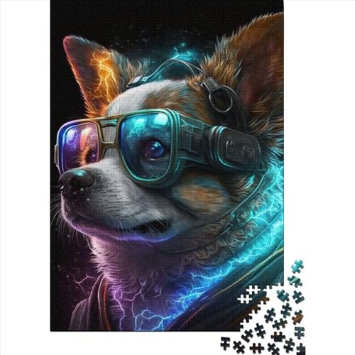 Holzpuzzle 500 Teile Corgi-Hund 1 Puzzle für Jungen und Mädchen, Schwierigkeitsgrad Puzzle, Lernspiele, Familienspielzeug, 500 Teile (52 x 38 cm) von WXMMoney