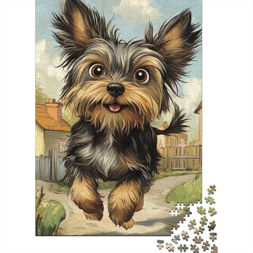 Holzpuzzle Yorkshire Terrier 500-teiliges Puzzle für Erwachsene und Puzzle-Herausforderungsspielzeug 500 Teile (52 x 38 cm) von WXMMoney