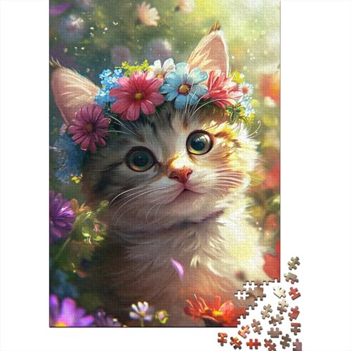 Holzpuzzle für Erwachsene, süße Anime-Katze, 500 Puzzleteile, rechteckig, Spiel zur intellektuellen Entwicklung, 500 Teile (52 x 38 cm) von WXMMoney