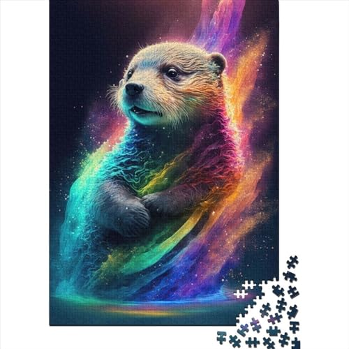 Holzpuzzle für Erwachsene 1000 Teile Otter Neon6 Puzzle Freizeit Kreative Spiele Spielzeug Puzzles 1000 Stück (75x50cm) von WXMMoney