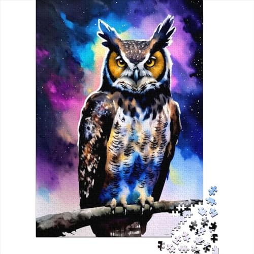 Holzpuzzle für Erwachsene 500 Teile, Galactic Horned Owl 2, Puzzle, Freizeit, kreative Spiele, Spielzeug, Puzzles 500 Teile (52 x 38 cm) von WXMMoney