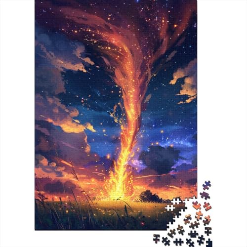 Holzpuzzle für Kinder, 300 Teile, Lagerfeuer am Nachthimmel, Puzzle für Kinder, anspruchsvolles Spiel, Denksportaufgaben, 300 Teile (40 x 28 cm) von WXMMoney