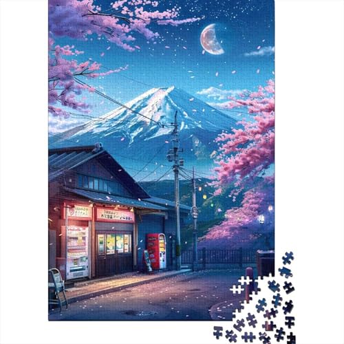 Holzpuzzle für Kinder, 300 Teile, Wunderschönes Puzzle mit dem Fuji-Mountain, für Kinder, anspruchsvolles Denkspiel, 300 Teile (40 x 28 cm) von WXMMoney