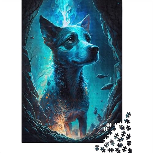 Jack Russell Terrier Hunde-Puzzle, 300 Teile, Erwachsenenpuzzle, kreative Holzpuzzlespiele, Lernspielzeug, Heimdekoration, 300 Teile (40 x 28 cm) von WXMMoney