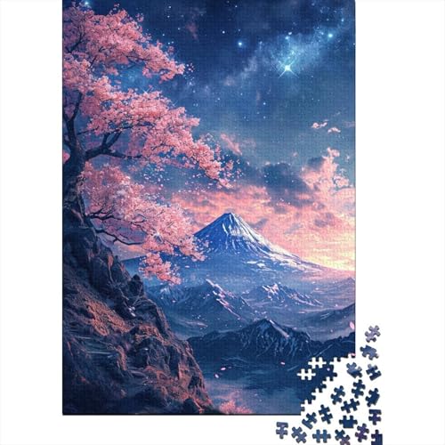 Japanischer Sakura-Baum, blühendes Puzzle für Kinder, 500-teiliges Puzzle für Teenager, kreatives Puzzle, anspruchsvolle Familienspiele, Spielzeug, 500 Teile (52 x 38 cm) von WXMMoney