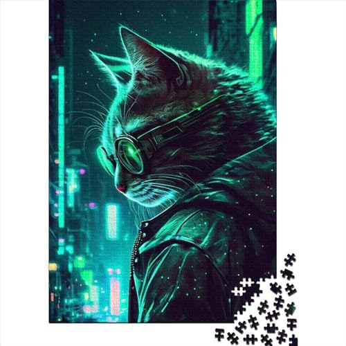 Katzen-Puzzle für Kinder, 300-teiliges Puzzle für Holzpuzzle für Erwachsene, Puzzle, Lernspiele, 300 Teile (40 x 28 cm) von WXMMoney