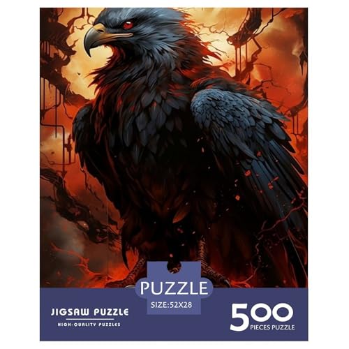 Künstlerisches Adler-Puzzle 500 Teile für Teenager-Geschenke, Holzpuzzle, Erwachsenen-Puzzle, Familienspaß, Puzzle 500 Teile (52 x 38 cm) von WXMMoney