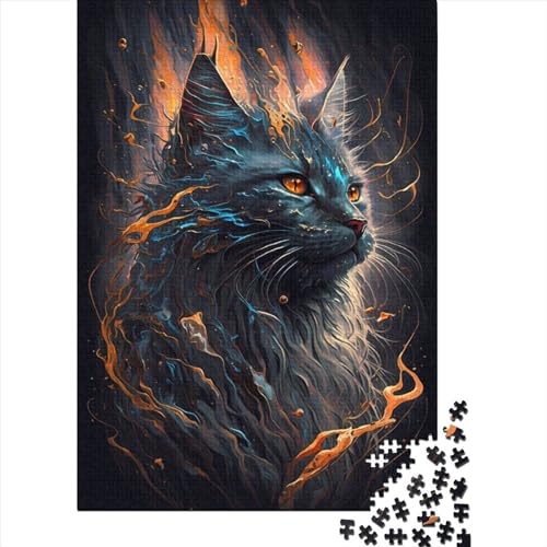 Maine-Coon-Katze-Puzzle 1000 Holzpuzzles Kinder Puzzle Familienspiel Spielzeug 1000 Teile (75 x 50 cm) von WXMMoney