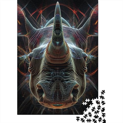 Nashorn-Puzzle für Erwachsene, 500-teiliges Puzzle für Erwachsene, Puzzles für Erwachsene, Geschenke für Erwachsene, 500 Teile (52 x 38 cm) von WXMMoney