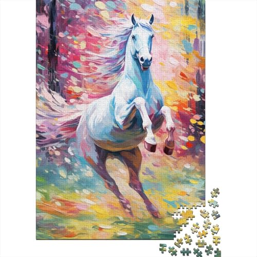 Pferdepuzzle, 300-teiliges Puzzle für Erwachsene, Puzzle für Erwachsene und Teenager, Puzzles für Erwachsene, Lernspiel, Herausforderungsspielzeug, 300 Teile (40 x 28 cm) von WXMMoney