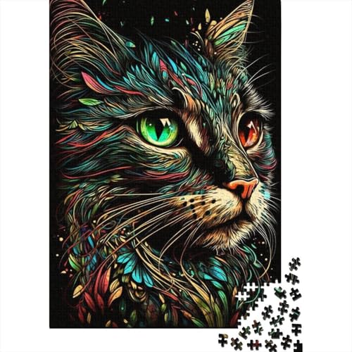 Porträt Einer schönen Katze, Puzzlespiel für Erwachsene, 300 Teile, aus Holz, kreatives Puzzle, Dekomprimierungsspiel, 300 Teile (40 x 28 cm) von WXMMoney