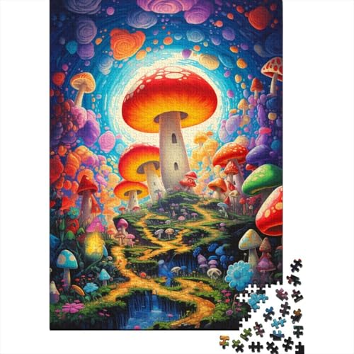 Psychedelische Pilze Puzzle 1000 Teile Puzzle für Kinder Denkspiel Puzzle Spielzeug für Kinder 1000 Teile (75x50cm) von WXMMoney