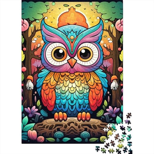 Psychedelisches Eulen-Puzzle, 300 Teile, Puzzle für Kinder, Denkspiel, Puzzlespielzeug für Kinder, 300 Teile (40 x 28 cm) von WXMMoney