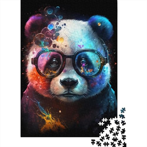 Puzzle „Cosmic Panda mit Brille“, 500-teiliges Puzzle für Kinder, Holzpuzzle für Kinder und als Geschenk für Kinder, 500 Teile (52 x 38 cm) von WXMMoney