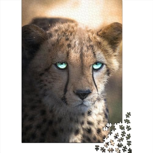 Puzzle „Der blauäugige Gepard“, 500 Teile, Puzzle für Erwachsene, Puzzles für Erwachsene, nachhaltiges Puzzle für Erwachsene | Spiele 500 Teile (52 x 38 cm) von WXMMoney