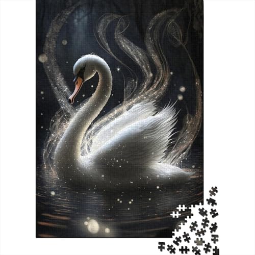 Puzzle 1000 Teile, Art White Swan Jigsaw, kreatives rechteckiges Puzzle, tolles Puzzle für Kinder, 1000 Teile (75 x 50 cm) von WXMMoney