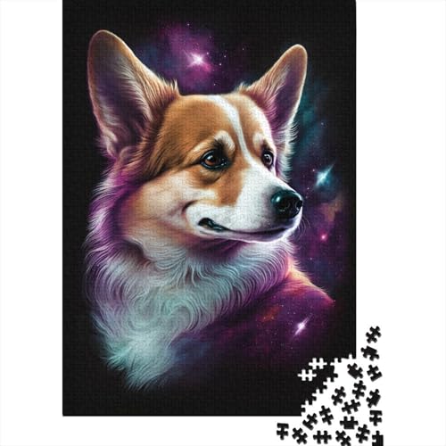 Puzzle 1000 Teile Galaxy Art Corgi Jigsaw Kreatives rechteckiges Puzzle Tolles Puzzle für Kinder 1000 Teile (75 x 50 cm) von WXMMoney