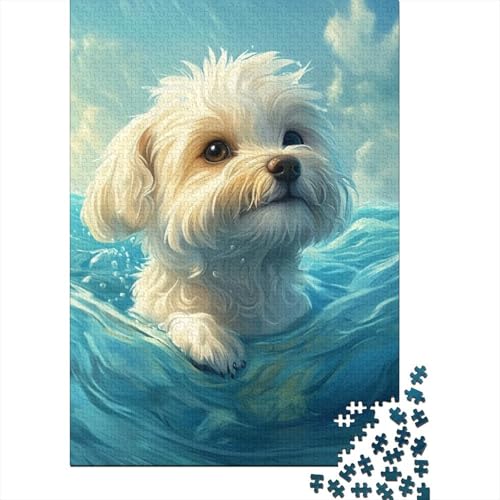 Puzzle 1000 Teile für Kinder, Bichon Frisé, Puzzle für 1000-teilige Puzzles, Lernspiele, 1000 Teile (75 x 50 cm) von WXMMoney