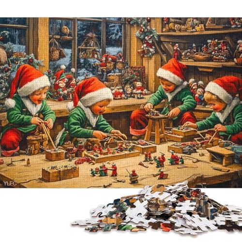 Puzzle 1000 Teile für Kinder, Weihnachtspuzzle für Kinder, die mit Spielzeug Spielen, Holzpuzzle, Freunde und Familie (75 x 50 cm) von WXMMoney