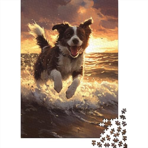 Puzzle 1000 Teile für Kinder | Australian Shepherd Puzzle | 1000-teiliges Puzzle Holzpuzzle Lernspiele 1000 Teile (75 x 50 cm) von WXMMoney