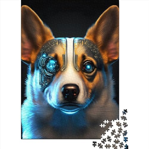 Puzzle 1000 Teile für Kinder | Cyborg Corgi Hundepuzzle | 1000-teiliges Puzzle, Holzpuzzle, Lernspiele, 1000 Teile (75 x 50 cm) von WXMMoney