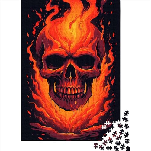 Puzzle 1000 Teile für Kinder | Totenkopf aus Feuer | 1000-teiliges Puzzle, Lernspiele, Heimdekoration, Puzzle, 1000 Teile (75 x 50 cm) von WXMMoney