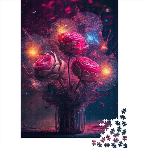 Puzzle 300 Teile Fantasy Rose Puzzle Kreatives rechteckiges Puzzle Tolles Puzzle für Kinder 300 Teile (40x28cm) von WXMMoney