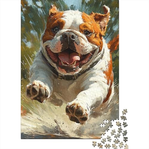 Puzzle 300 Teile Puzzles für Erwachsene und Kinder, Bulldoggen-Puzzle, intellektuelles, entspannendes Spaßspiel, 300 Teile (40 x 28 cm) von WXMMoney