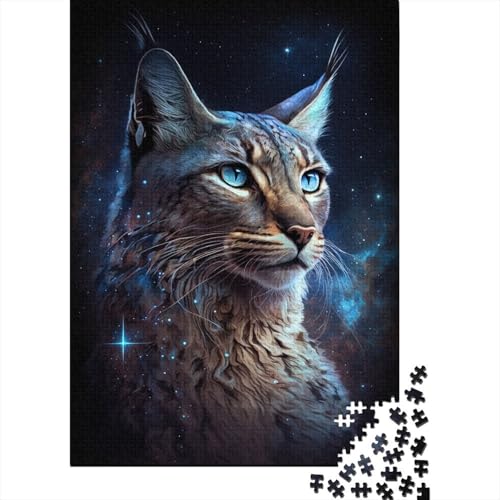 Puzzle 300 Teile für Erwachsene, Luchs-Galaxie, kreative quadratische Puzzles für Kinder und Holzbrett-Puzzles, Heimdekoration, Puzzle-Spielzeug, 300 Teile (40 x 28 cm) von WXMMoney