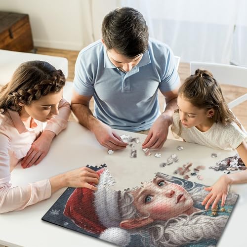 Puzzle 300 Teile für Kinder, Frohe Weihnachten, quadratisches Puzzle für Kinder und Holzpuzzle, einzigartiges Puzzleteil, pädagogisches Spaßspiel, Spielzeug, 300 Teile (40 x 28 cm) von WXMMoney