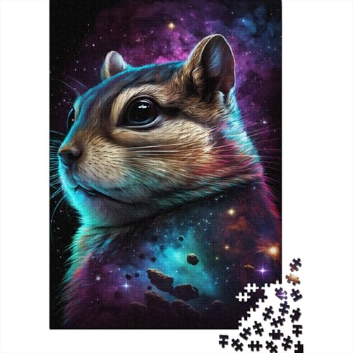 Puzzle 500 Teile, Galaxie-Tier, Streifenhörnchen, quadratische Puzzles für Kinder, Puzzles, anspruchsvolles Spiel, Puzzles 500 Teile (52 x 38 cm) von WXMMoney