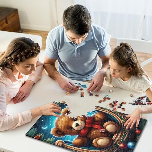 Puzzle 500 Teile „Frohe Weihnachten“, quadratische Puzzles für Kinder und Holzpuzzles, Heimdekoration, Puzzlespielzeug, 500 Teile (52 x 38 cm) von WXMMoney