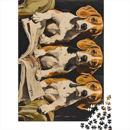 Puzzle 500 Teile Puzzle für Erwachsene und Beagle-Hunde Puzzle Intellektuelles Entspannungsspiel 500 Teile (52x38cm) von WXMMoney