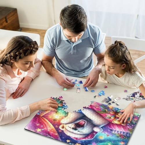 Puzzle 500 Teile für Kinder, Frohe Weihnachten, quadratisches Puzzle für Kinder und Holzpuzzle, einzigartiges Puzzle, pädagogisches Spaßspiel, Spielzeug, 500 Teile (52 x 38 cm) von WXMMoney