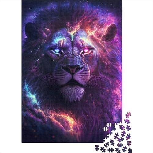 Puzzle 500 Teile für Kinder | Galaxy Buntes Löwen-Puzzle | 500-teiliges Puzzle, Holzpuzzle, Lernspiele, 500 Teile (52 x 38 cm) von WXMMoney