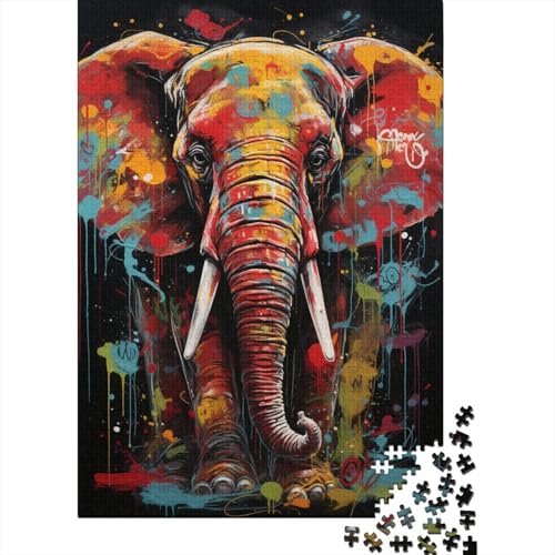 Puzzle Afrikanischer Elefant, 300-teiliges Puzzle für Kinder und Familienherausforderungen, 300 Teile (40 x 28 cm) von WXMMoney