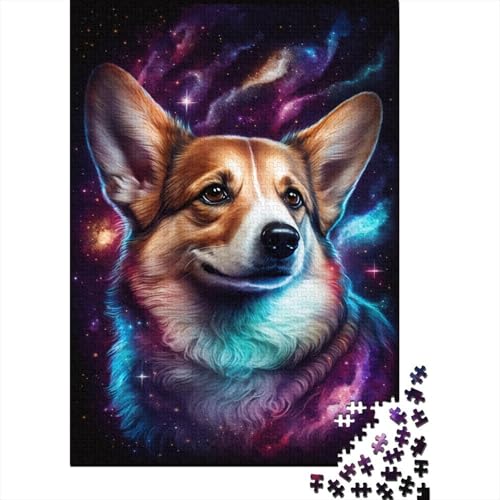 Puzzle Galaxy Art Corgi Puzzle für Kinder 300 Teile Holzpuzzle Wandkunst Puzzlespiele 300 Teile (40 x 28 cm) von WXMMoney