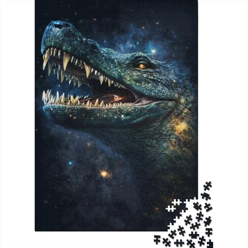 Puzzle Galaxy Crocodile 500-teiliges Puzzle für Kinder, Holzpuzzle für Kinder und als Geschenk für Kinder, 500 Stück (52 x 38 cm) von WXMMoney