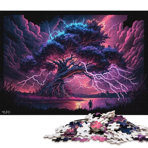 Puzzle für Erwachsene, 1000 Teile, Künstlerische Kirschbäume, Kreatives quadratisches Puzzle für Kinder und Holzpuzzle, Herausforderndes Spiel, 1000 Teile (75 x 50 cm) von WXMMoney