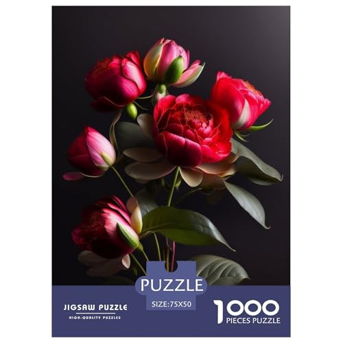 Puzzle für Erwachsene, 1000 Teile, Kunst-Blumen-Puzzle, Puzzles für Erwachsene, Lernspiel, Herausforderungsspielzeug, 1000 Teile (75 x 50 cm) von WXMMoney