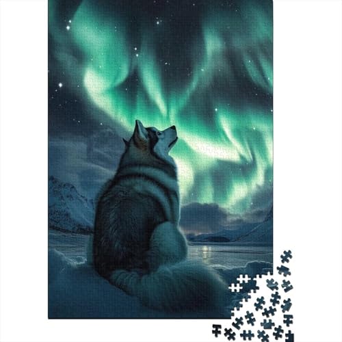 Puzzle für Erwachsene, 1000 Teile, Siberian Husky, Holzpuzzle, Spielzeug für Erwachsene, Puzzle, Dekompressionsspiel, 1000 Teile (75 x 50 cm) von WXMMoney