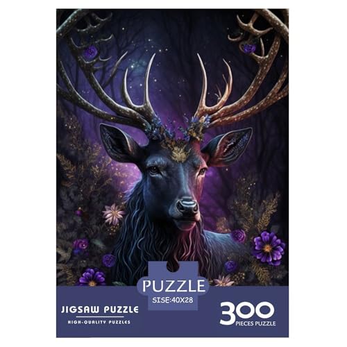 Puzzle für Erwachsene, 300 Stück, Tierkunst, Elch-Puzzle, Puzzles für Erwachsene, Lernspiel, Herausforderungsspielzeug, 300 Teile (40 x 28 cm) von WXMMoney