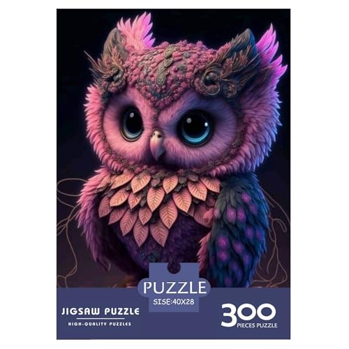 Puzzle für Erwachsene, 300 Teile, Tierkunst, Eule, Holzpuzzle für Erwachsene, Lernspiel, Herausforderungsspielzeug, 300 Teile (40 x 28 cm) von WXMMoney