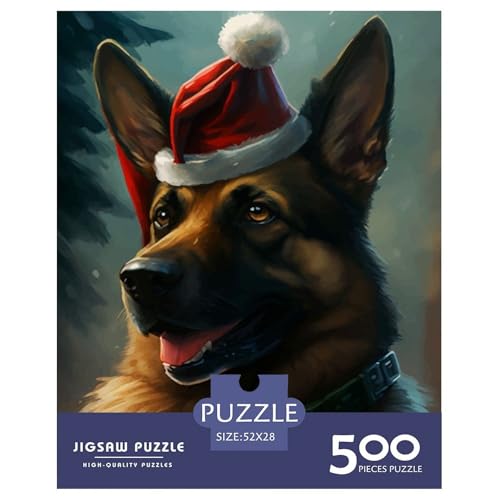 Puzzle für Erwachsene, 500 Teile, Tierkunst, Hund, Holzpuzzle für Erwachsene, Lernspiel, Herausforderungsspielzeug, 500 Teile (52 x 38 cm) von WXMMoney