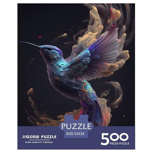 Puzzle für Erwachsene, 500 Teile, Tierkunst, Vogel, Holzpuzzle für Erwachsene, Lernspiel, Herausforderungsspielzeug, 500 Teile (52 x 38 cm) von WXMMoney