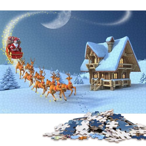 Puzzle für Erwachsene, 500 Teile, Weihnachtsbilder, kreative quadratische Puzzles für Kinder und Holzpuzzles, anspruchsvolles Spiel, 500 Teile (52 x 38 cm) von WXMMoney