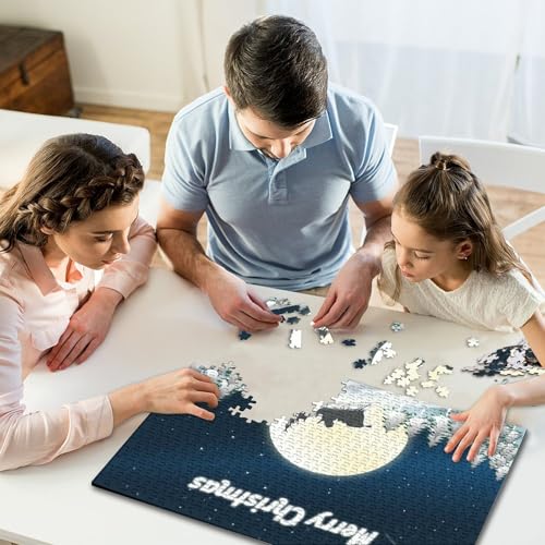 Puzzle für Erwachsene, 500 Teile, Weihnachtsbilder, kreative quadratische Puzzles für Kinder und Holzpuzzles, anspruchsvolles Spiel, 500 Teile (52 x 38 cm) von WXMMoney