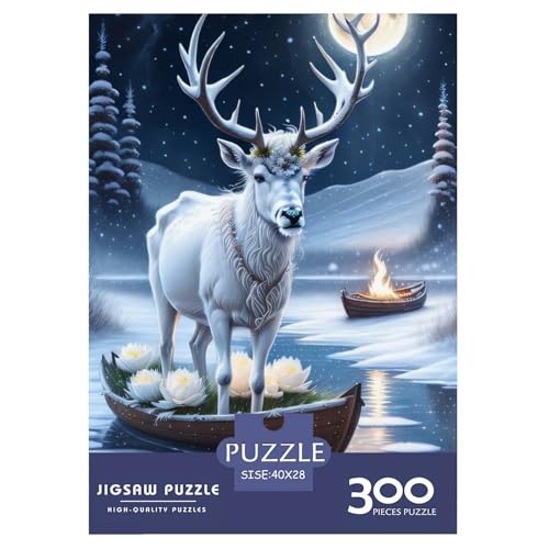 Puzzle für Erwachsene, Tierkunst, Elch, Puzzles für Erwachsene, Lernspiel, Herausforderungsspielzeug, 300 Teile (40 x 28 cm) von WXMMoney